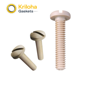 Cylindrical head slotted PEEK screw
